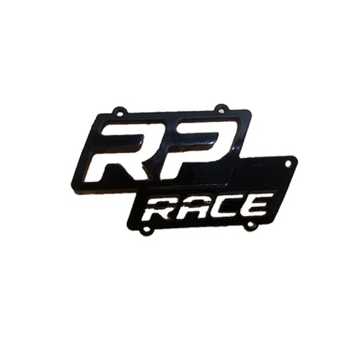 [RP004] *RP RACE EMBLEMA ALUMINIO NEGRA PARA SILENCIADOR